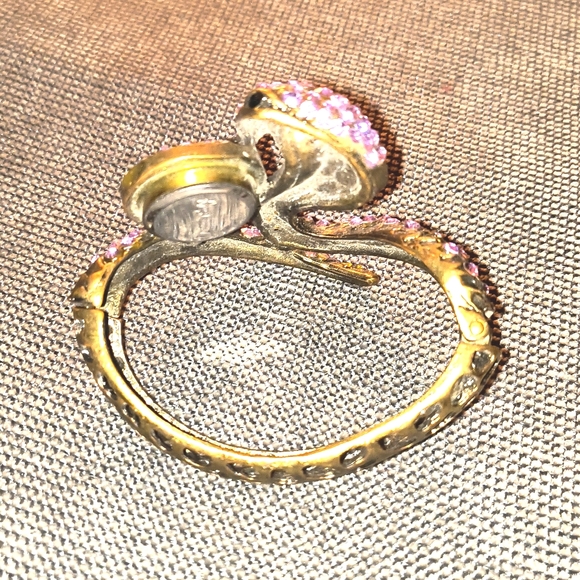 Jessica Carlyle Pink Rhinestone Quartz Watch Bangle FREE BONUS GIFT/JEWELRY ITEM - Picture 5 of 7